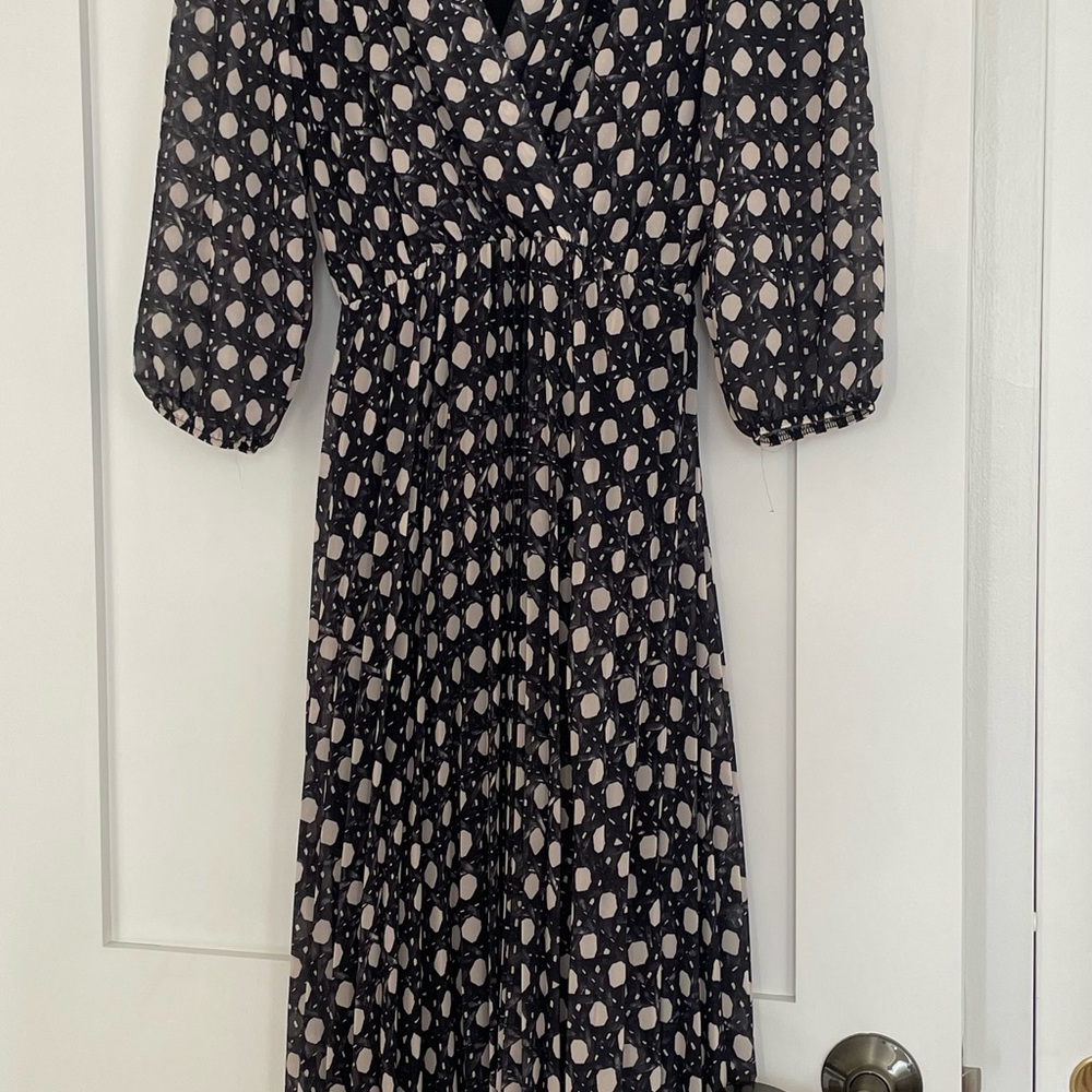 Elegant Black and White Polka Dot Dress